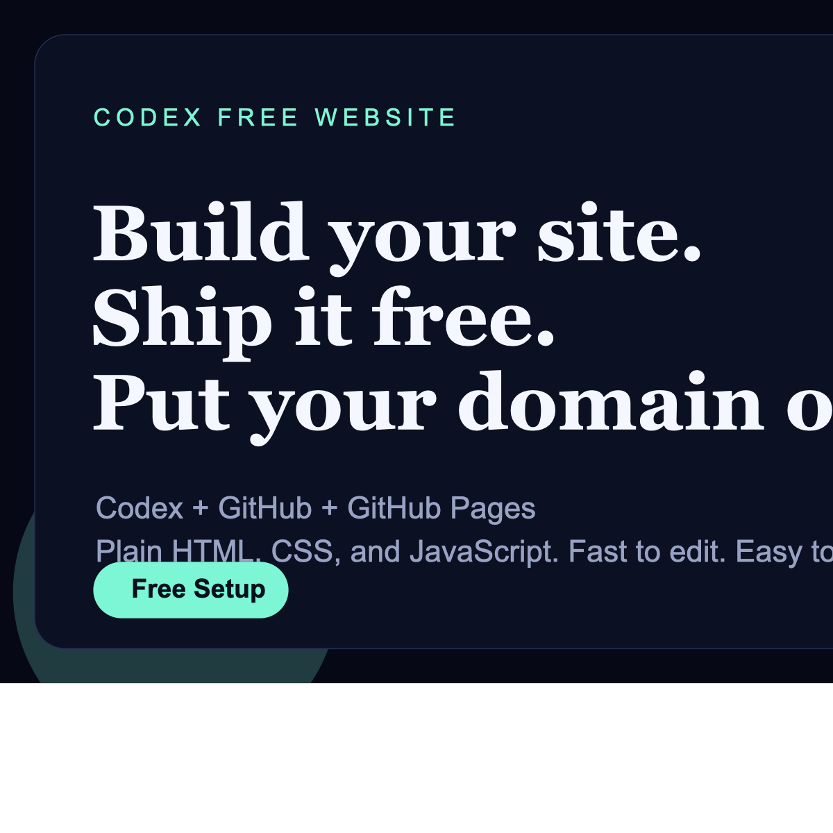 Free Website Starter | Codex + GitHub Pages